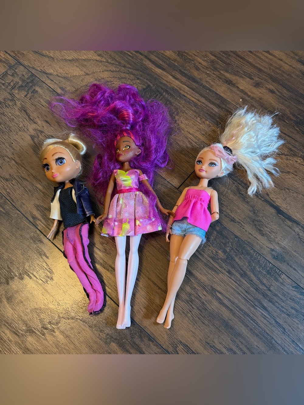 monster high Doll Trio with Purple Hair and Pink Outfit